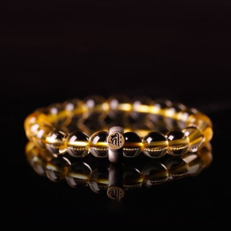 Bracelet du zodiaque chinois en citrine de 8 mm pour la protection spirituelle