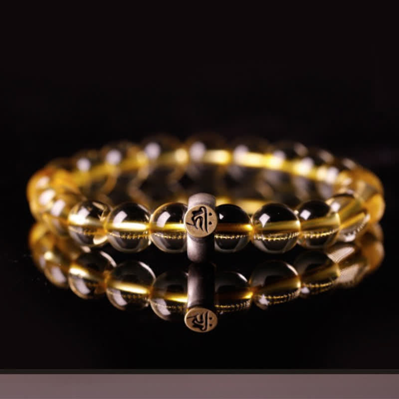 Bracelet du zodiaque chinois en citrine de 8 mm pour la protection spirituelle