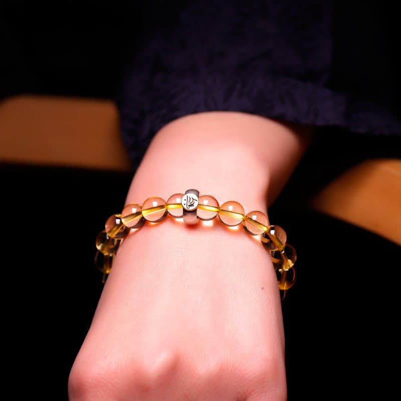 Bracelet du zodiaque chinois en citrine de 8 mm pour la protection spirituelle
