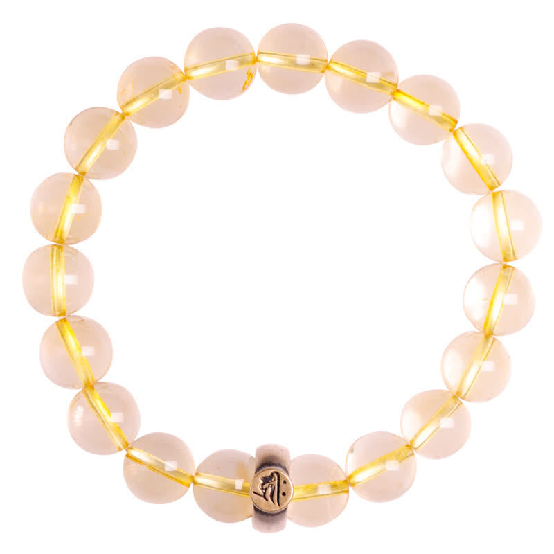 Bracelet du zodiaque chinois en citrine de 8 mm pour la protection spirituelle