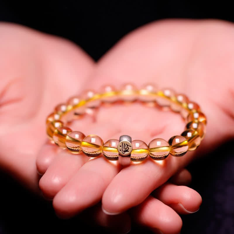 Bracelet du zodiaque chinois en citrine de 8 mm pour la protection spirituelle