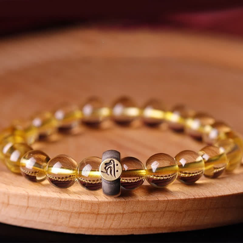 Bracelet du zodiaque chinois en citrine de 8 mm pour la protection spirituelle