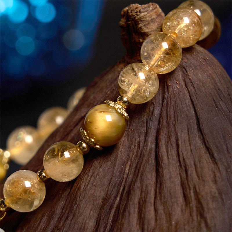 Bracelet Générosité Citrine Œil de Tigre 8 mm