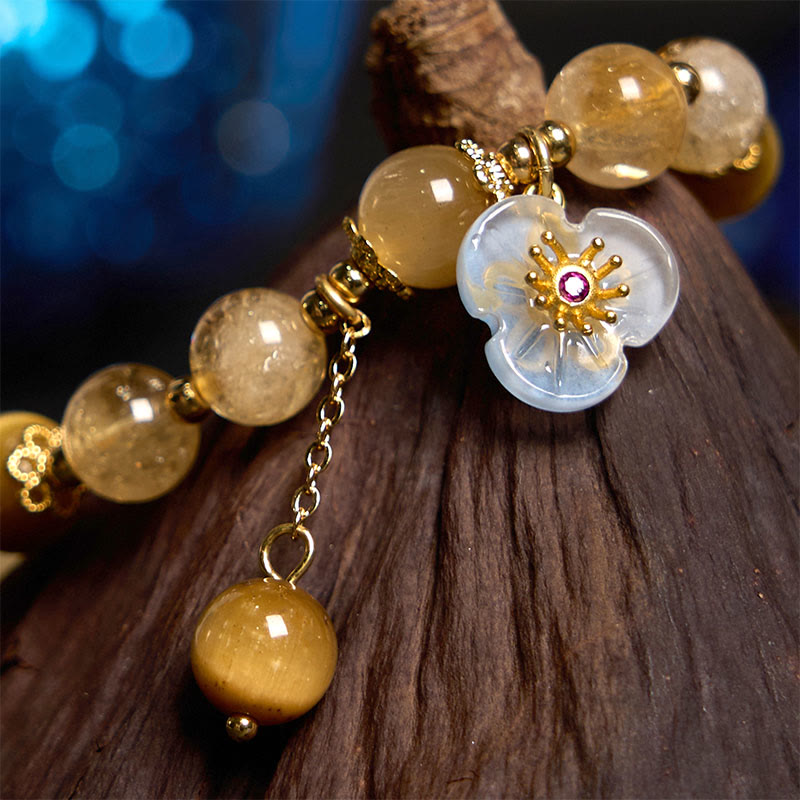 Bracelet Générosité Citrine Œil de Tigre 8 mm