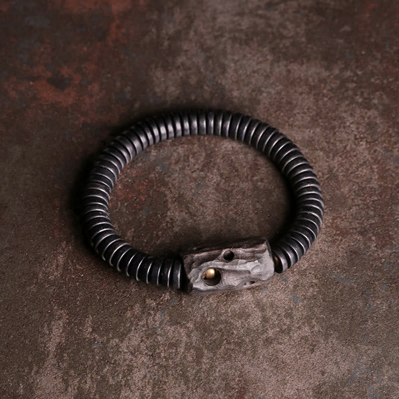 Bracelet d'équilibre classique en bois d'ébène troué de 8 mm pour la mise à la terre