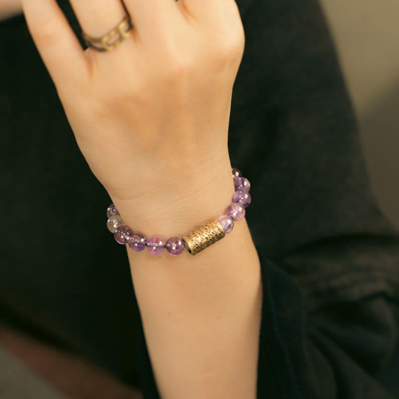 Bracelet de protection en quartz transparent de 8 mm pour une clarté mentale