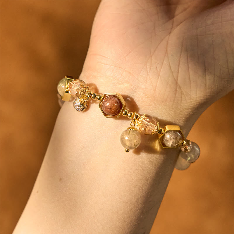 Bracelet de protection en quartz rutile améthyste coloré de 8 mm