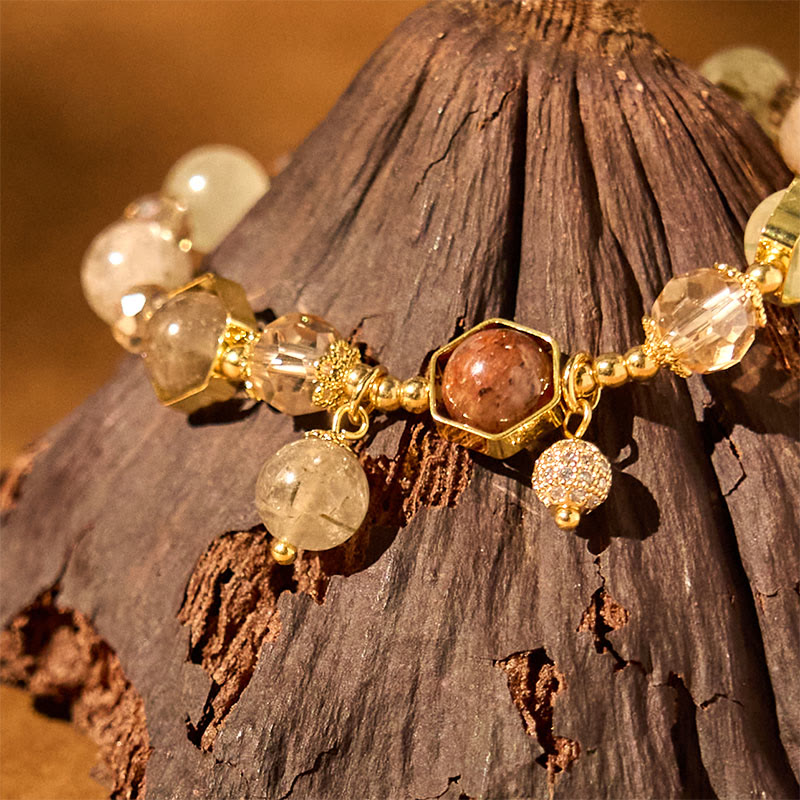 Bracelet de protection en quartz rutile améthyste coloré de 8 mm