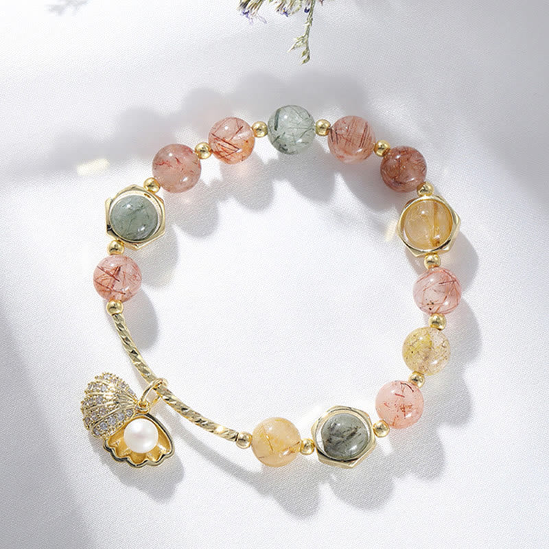 Bracelet de protection en quartz rutile coloré de 8 mm