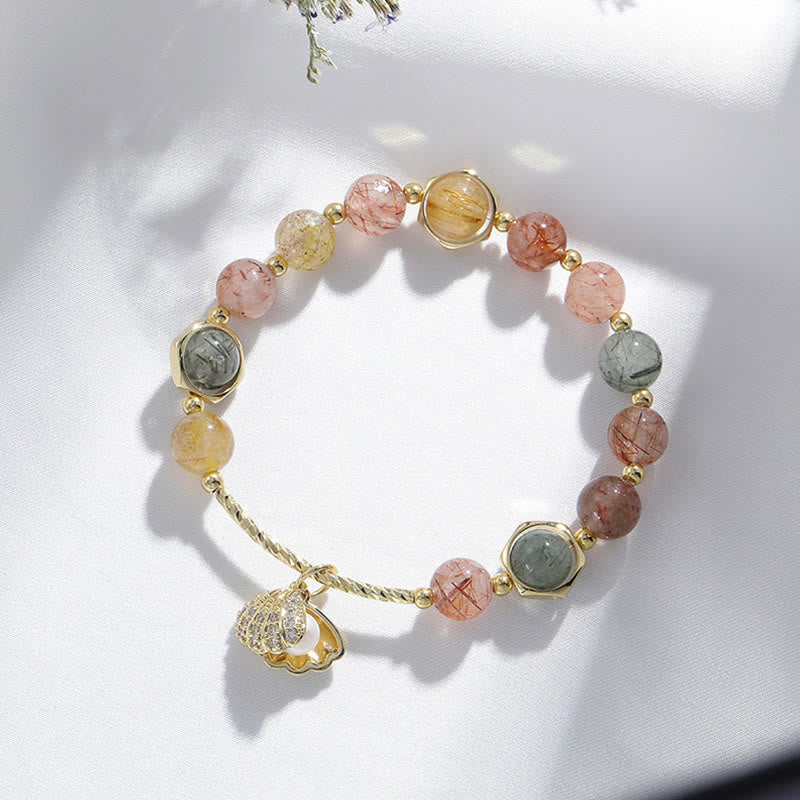 Bracelet de protection en quartz rutile coloré de 8 mm