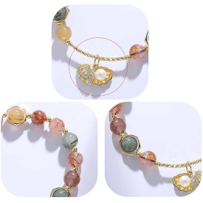 Bracelet de protection en quartz rutile coloré de 8 mm
