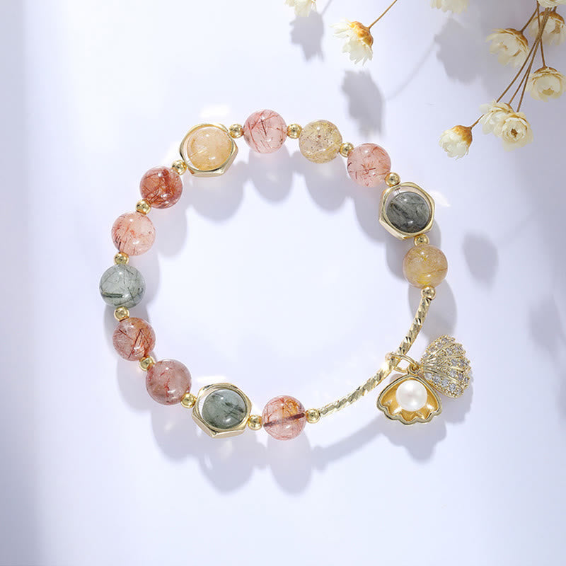 Bracelet de protection en quartz rutile coloré de 8 mm