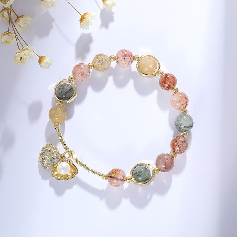 Bracelet de protection en quartz rutile coloré de 8 mm