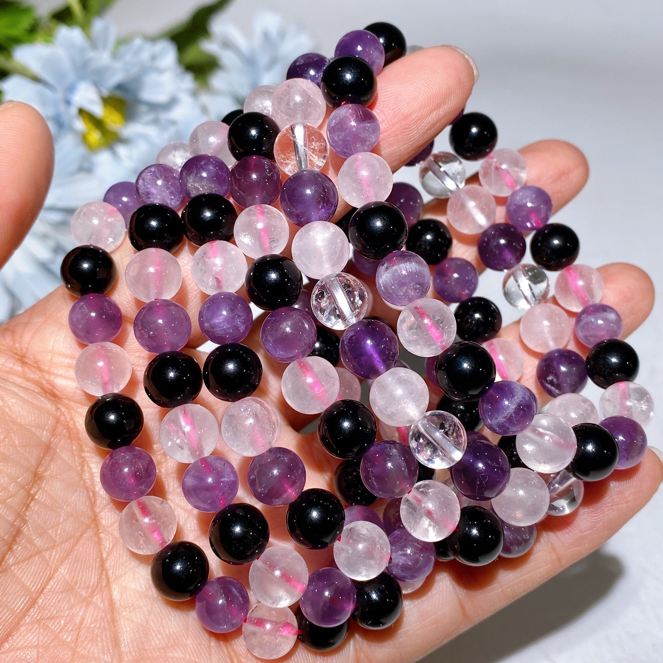 8mm Crystal Healing Bracelet for Spiritual Protection