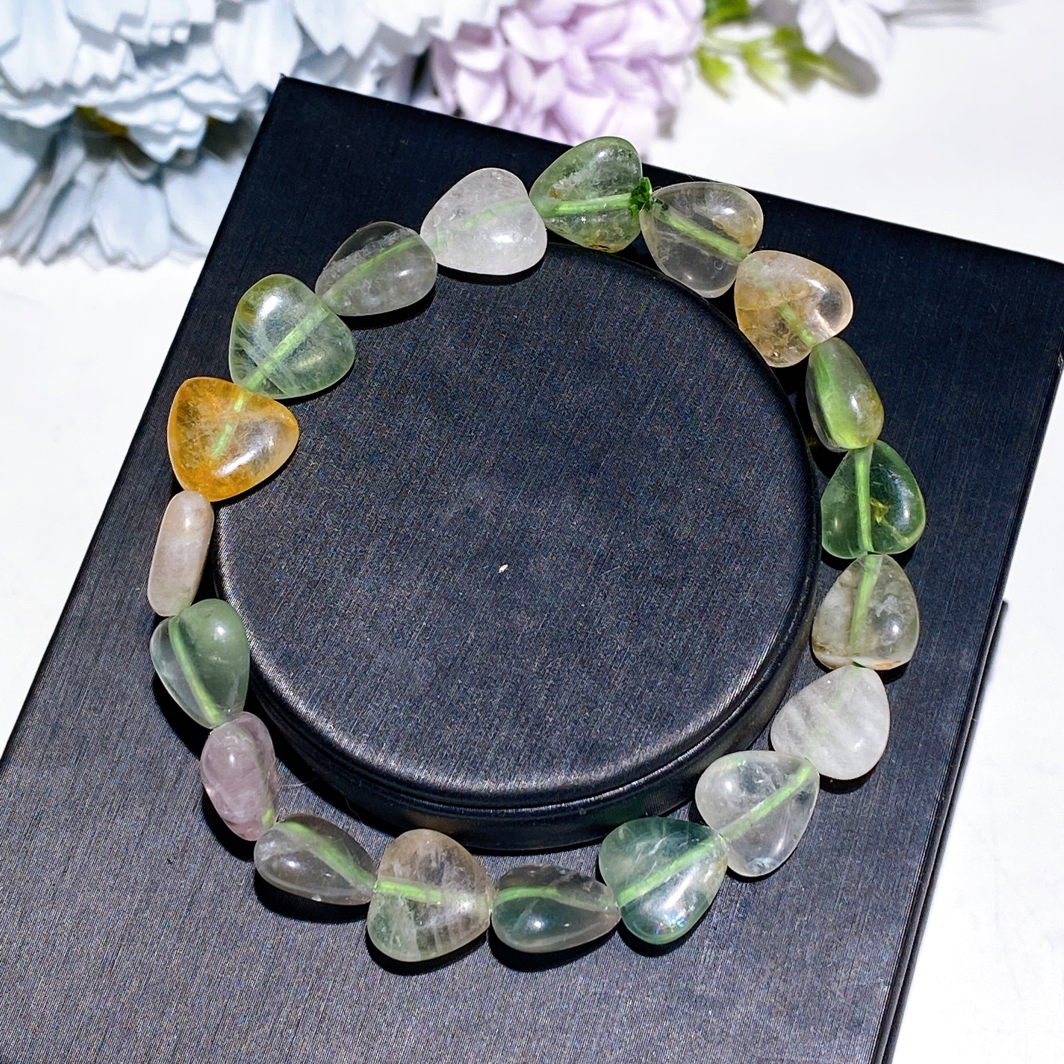 8mm Crystal Heart Bracelet for Emotional Healing & Love