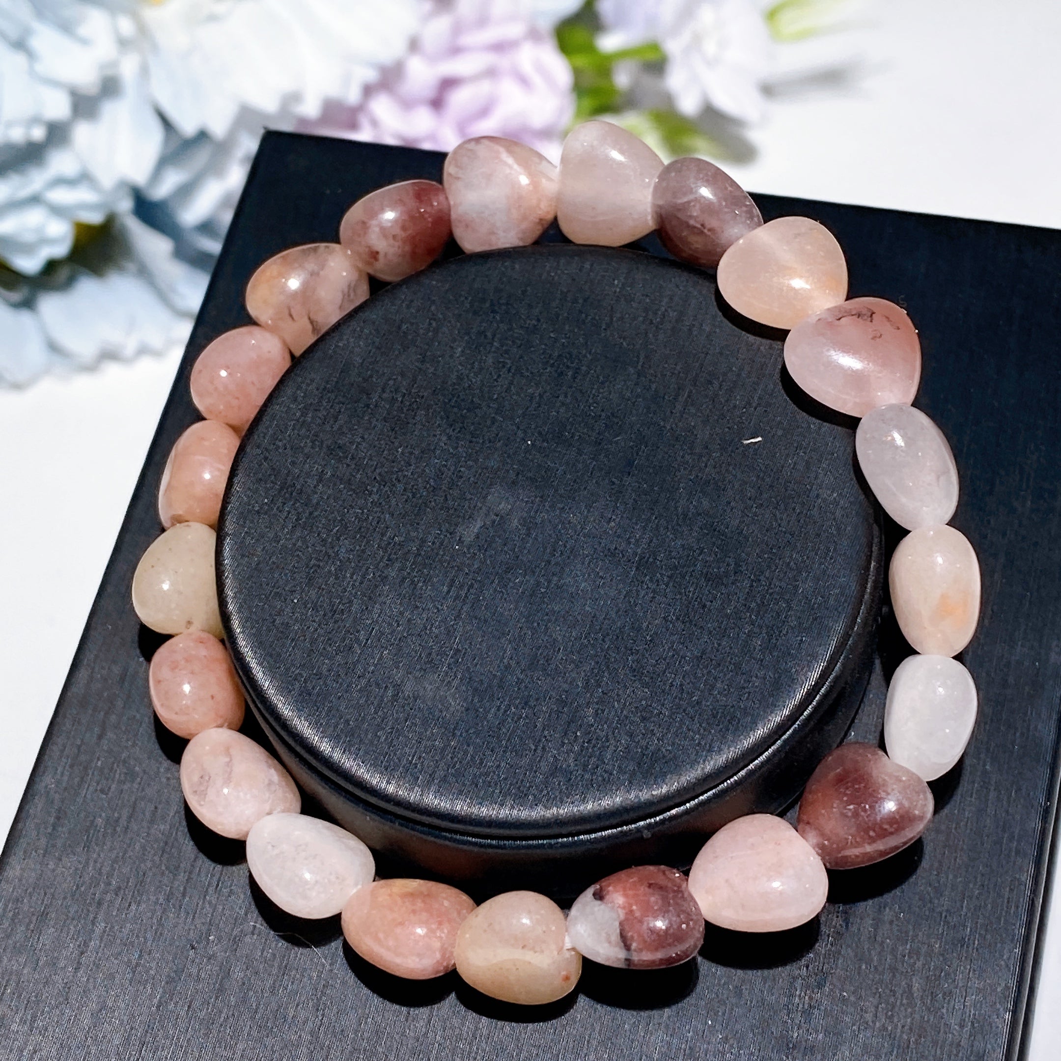8mm Crystal Heart Bracelet for Emotional Healing & Love