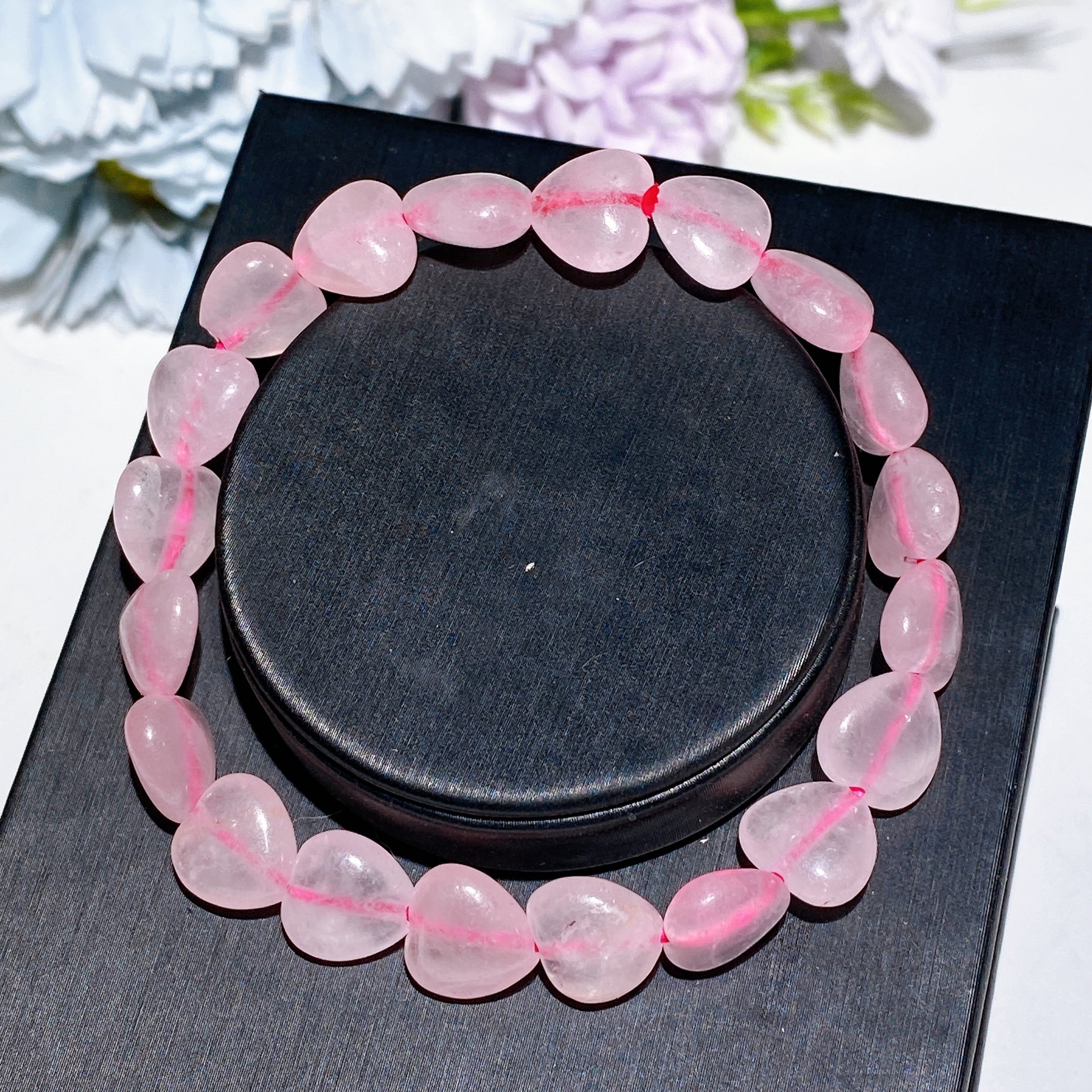 8mm Crystal Heart Bracelet for Emotional Healing & Love