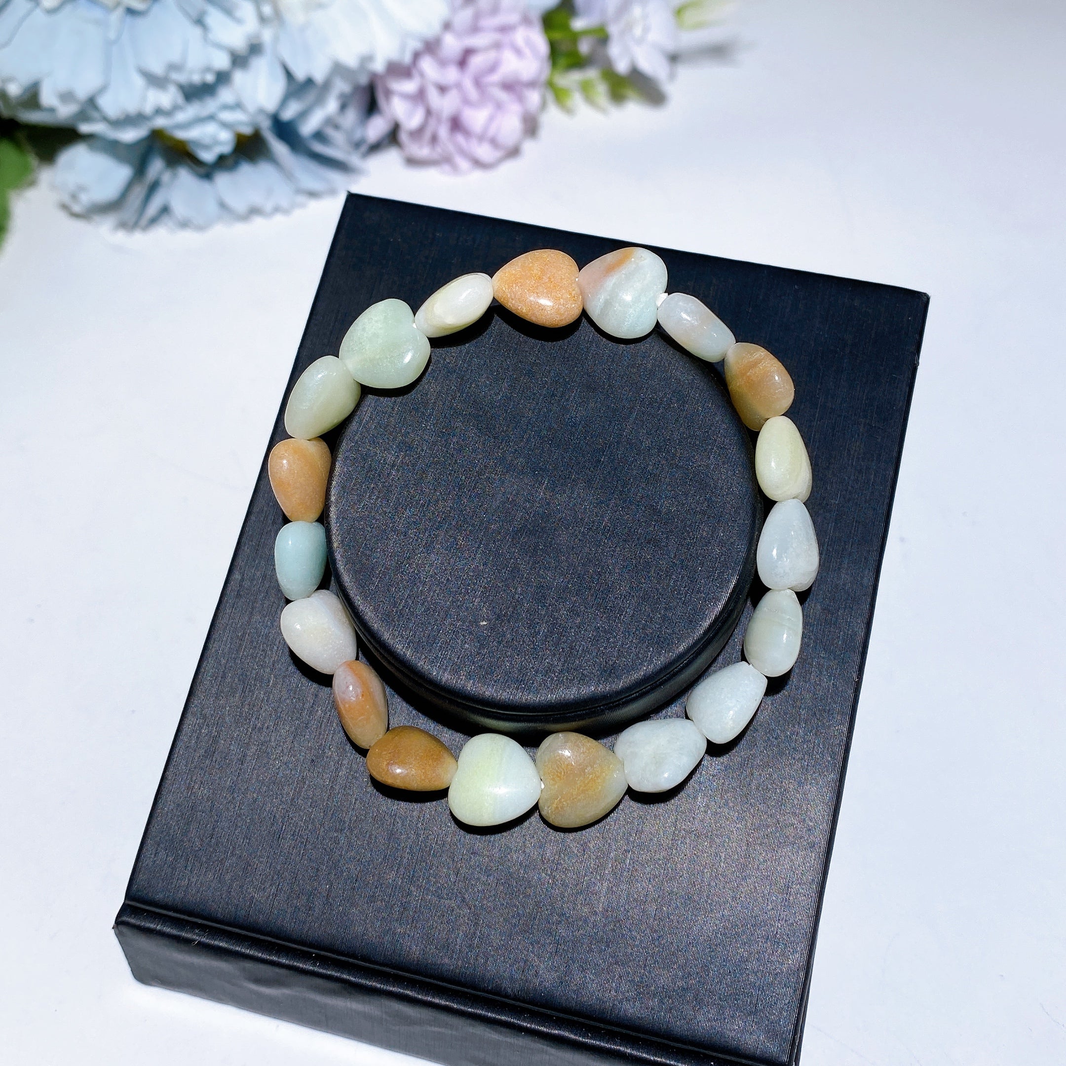 8mm Crystal Heart Bracelet for Emotional Healing & Love