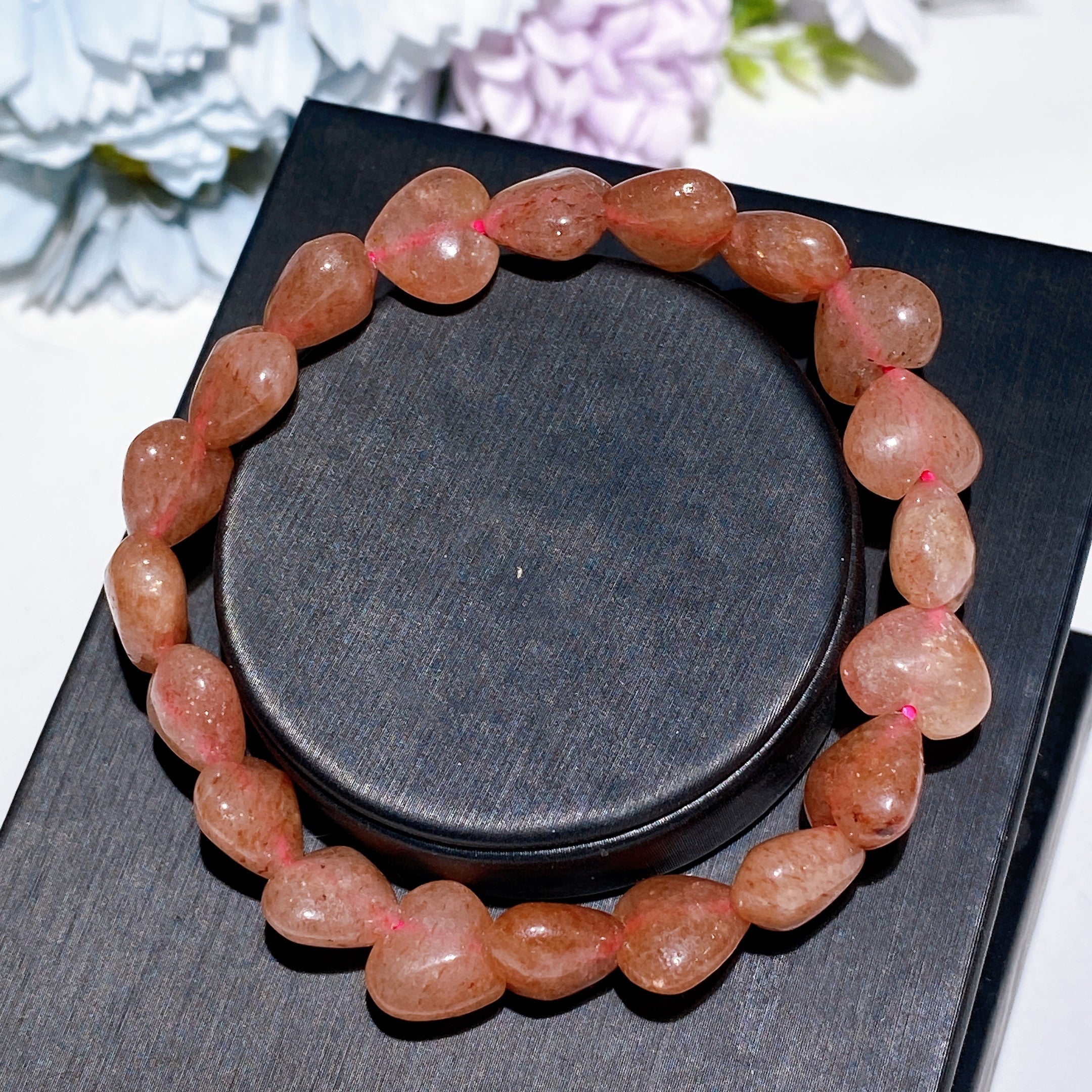 8mm Crystal Heart Bracelet for Emotional Healing & Love