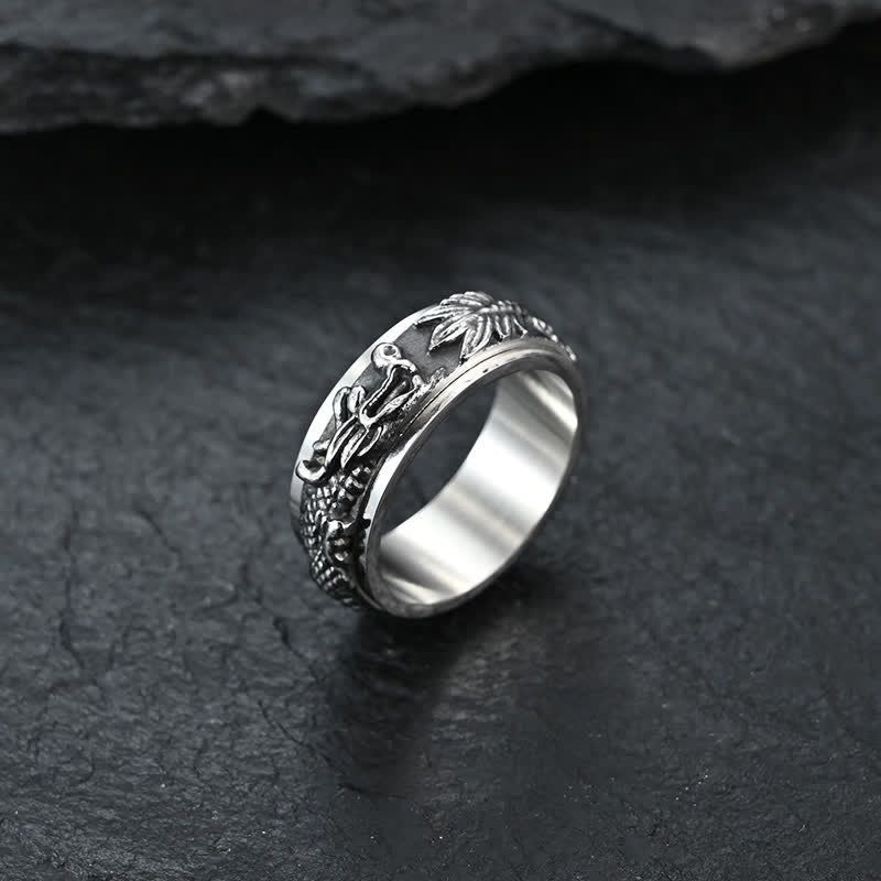 Anneau de stimulation unisexe en acier titane et dragon de 8 mm