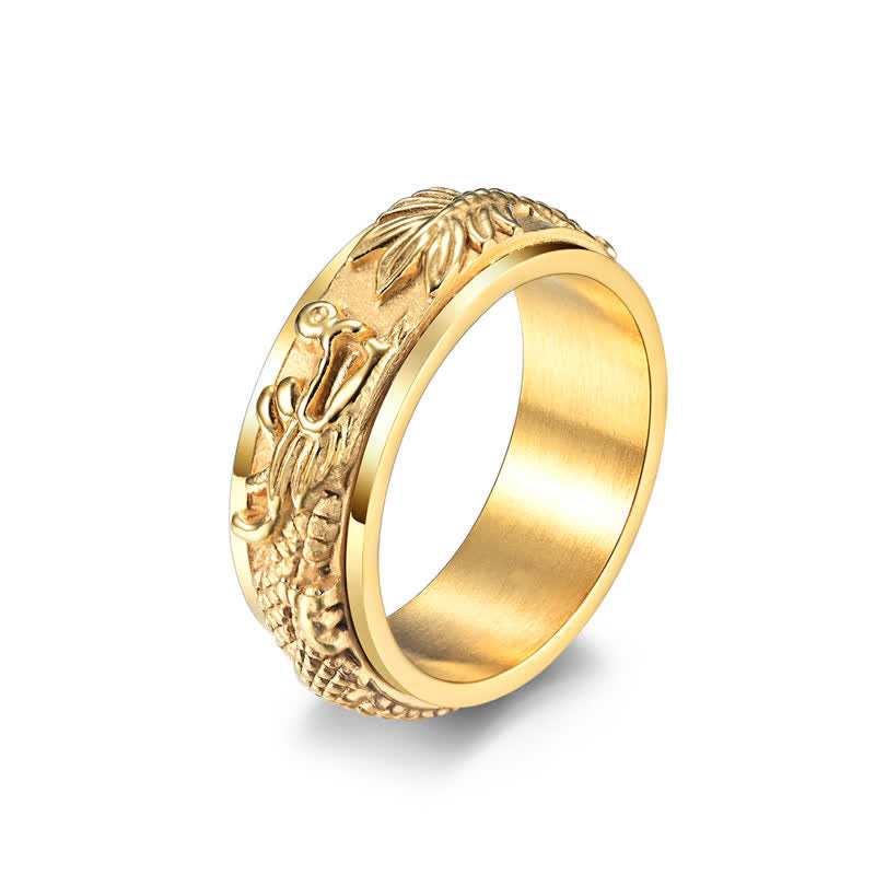 Anneau de stimulation unisexe en acier titane et dragon de 8 mm