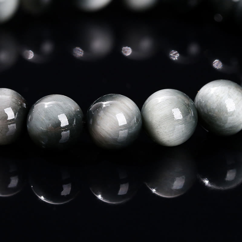 Bracelet courageux à énergie positive en pierre œil d'aigle de 8 mm pour femme