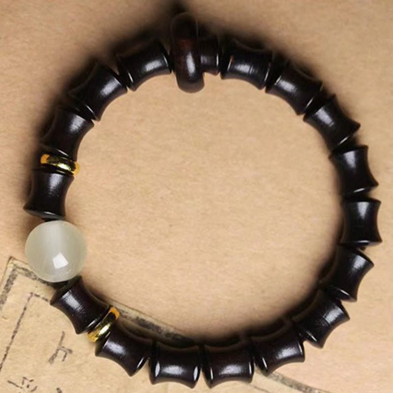 Bracelet de paix en bois d'ébène de 8 mm pour la méditation et l'équilibre