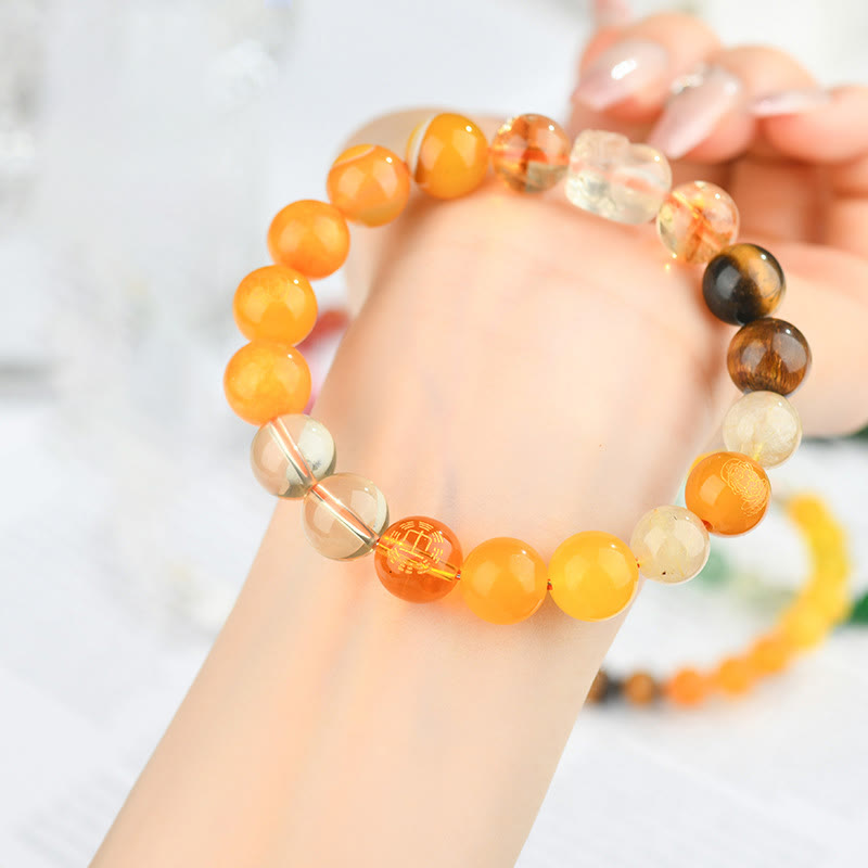 Bracelet Pixiu des Cinq Éléments de 8 mm pour la prospérité