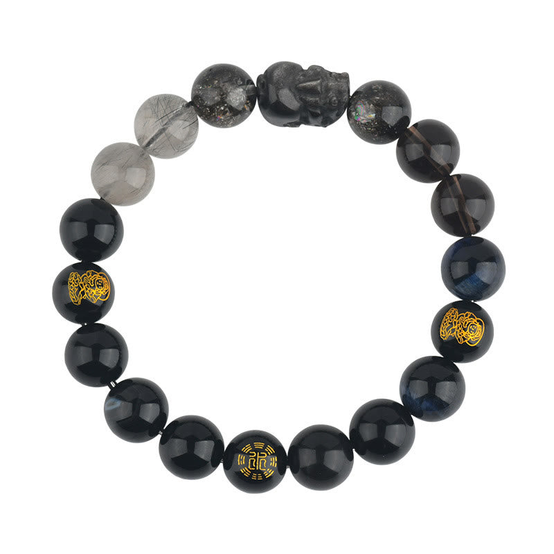 Bracelet Pixiu des Cinq Éléments de 8 mm pour la prospérité