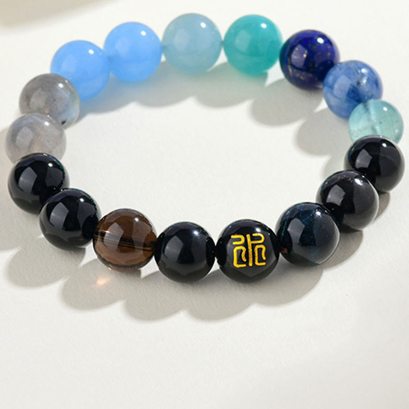 Bracelet en agate jaune des cinq éléments de 8 mm pour l'équilibre et la prospérité