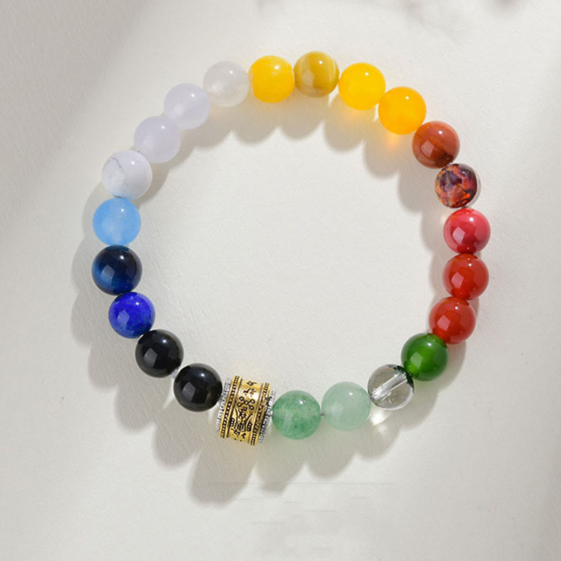 Bracelet en agate jaune des cinq éléments de 8 mm pour l'équilibre et la prospérité