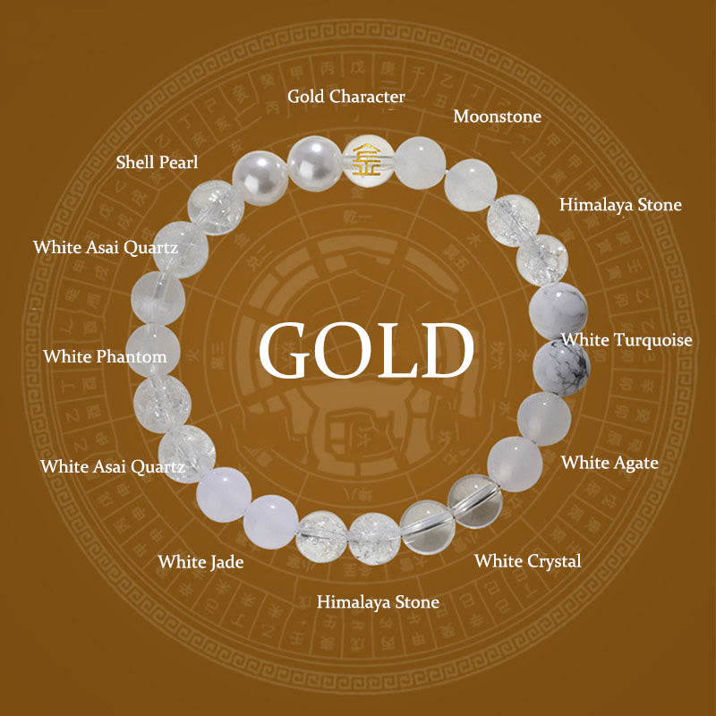 Bracelet en agate jaune des cinq éléments de 8 mm pour l'équilibre et la prospérité