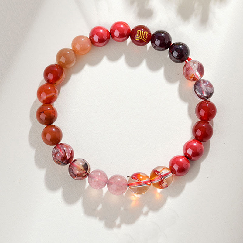 Bracelet en agate jaune des cinq éléments de 8 mm pour l'équilibre et la prospérité