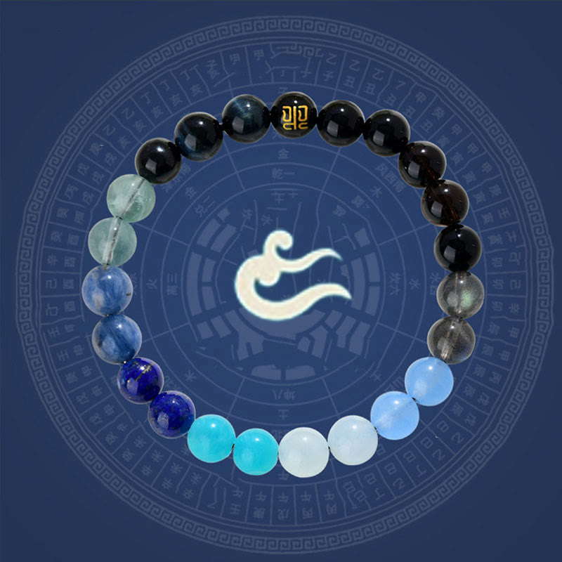 Bracelet en agate jaune des cinq éléments de 8 mm pour l'équilibre et la prospérité