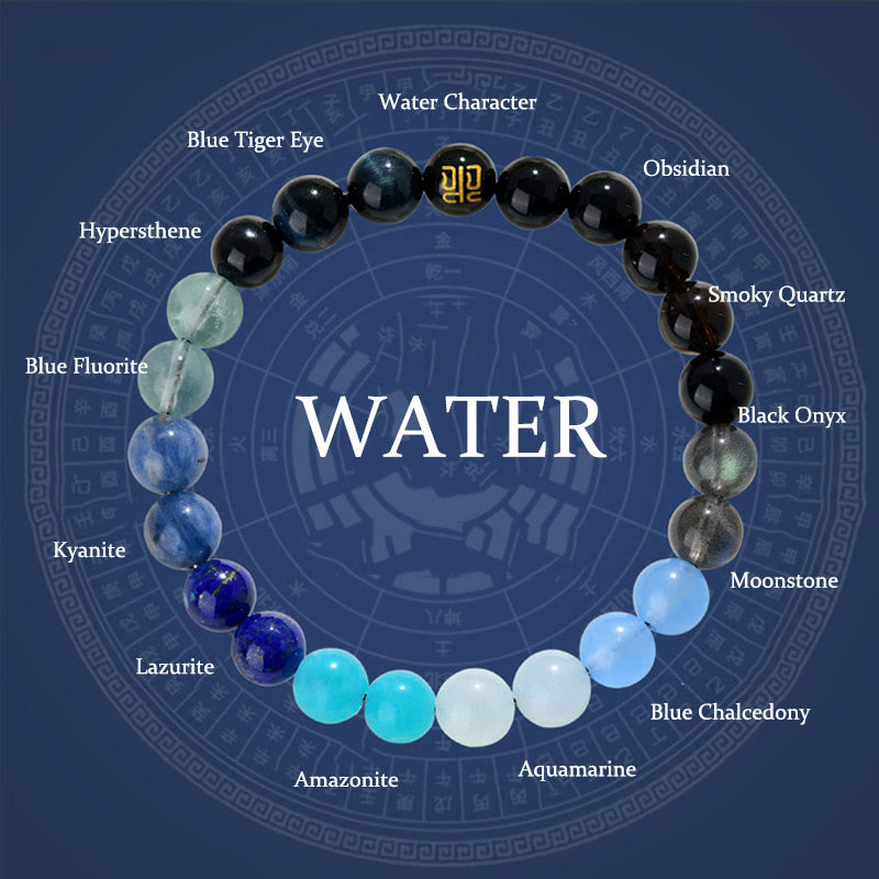 Bracelet en agate jaune des cinq éléments de 8 mm pour l'équilibre et la prospérité