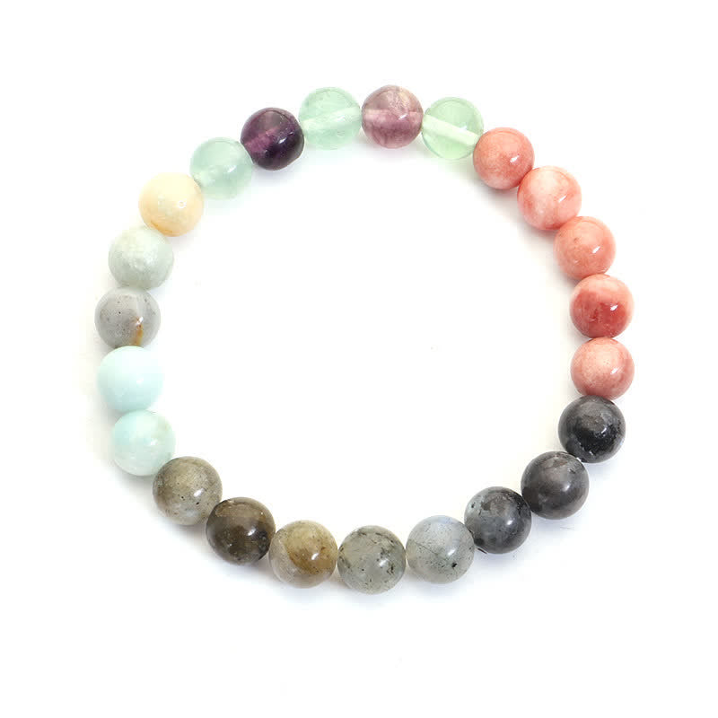 Bracelet Mala de protection en fluorite noire pailletée de 8 mm