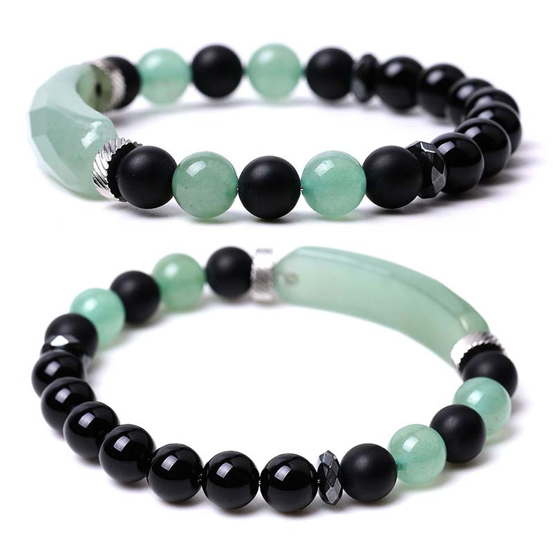 Bracelet de guérison en aventurine verte de 8 mm pour la chance et l'équilibre