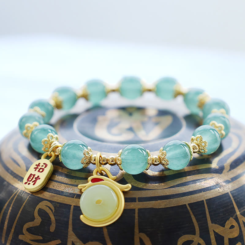 Bracelet Dragon Porte-Bonheur en Aventurine Verte 8 mm