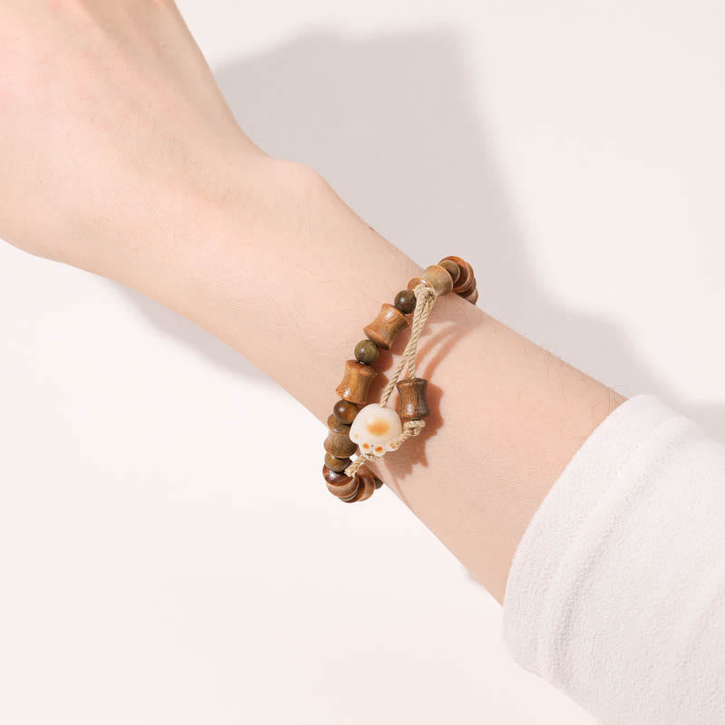 Bracelet spirituel de paix en bois de santal vert et graines de Bodhi de 8 mm