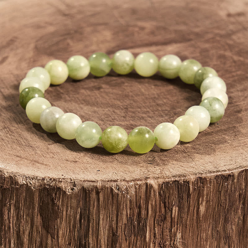 Bracelet d'abondance en jade de 8 mm pour la prospérité et la chance