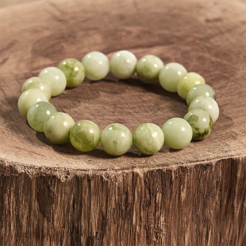 Bracelet d'abondance en jade de 8 mm pour la prospérité et la chance