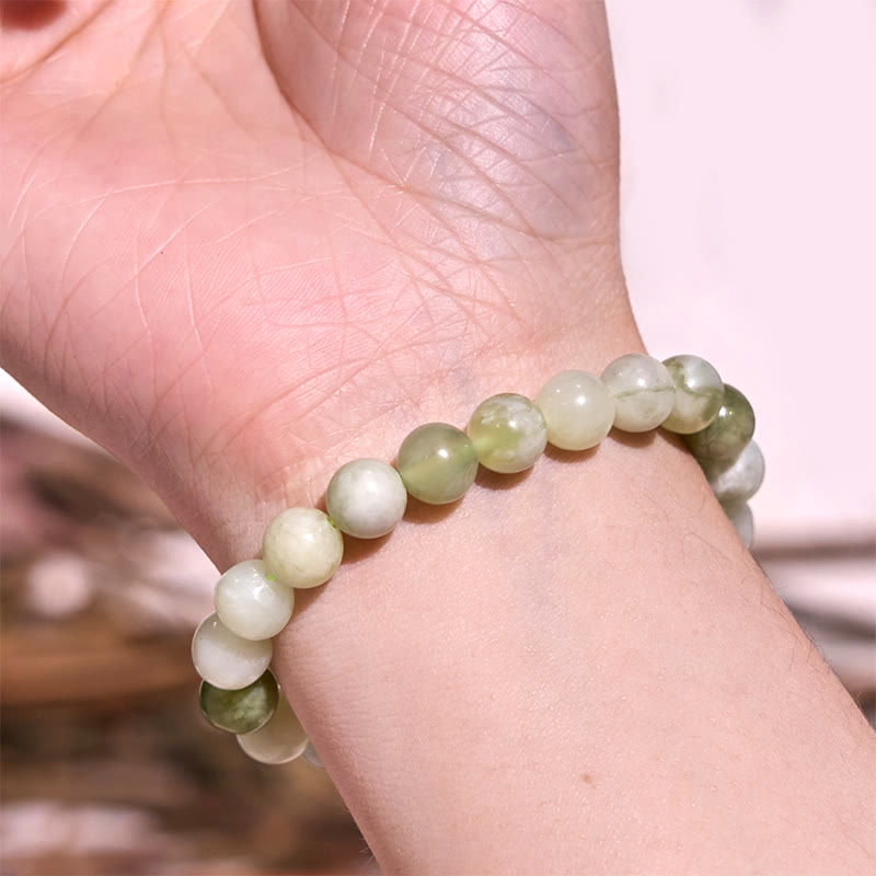 Bracelet d'abondance en jade de 8 mm pour la prospérité et la chance