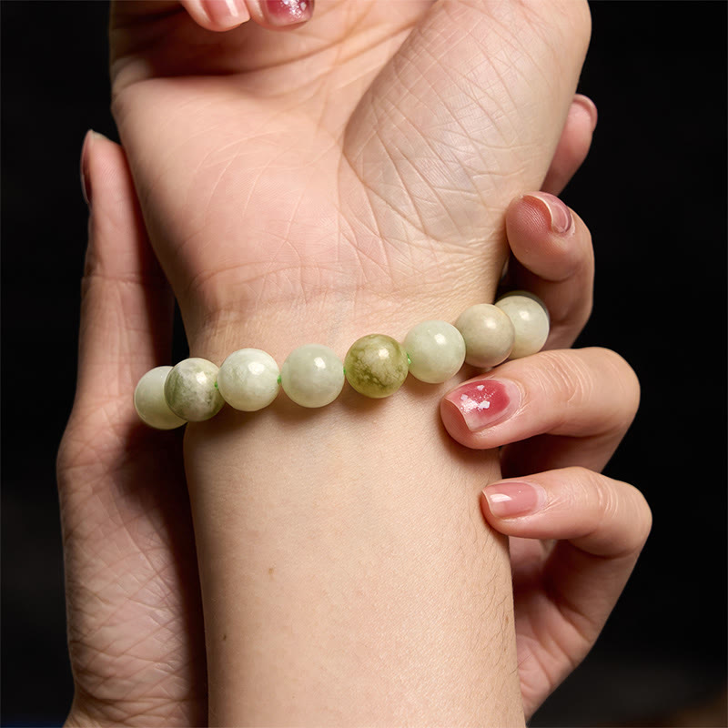 Bracelet d'abondance en jade de 8 mm pour la prospérité et la chance