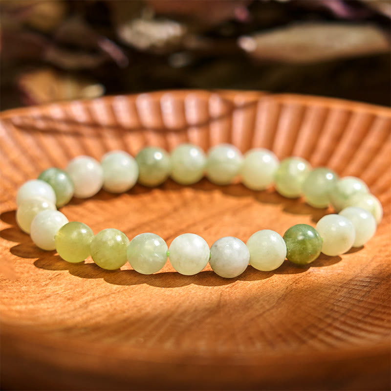 Bracelet d'abondance en jade de 8 mm pour la prospérité et la chance