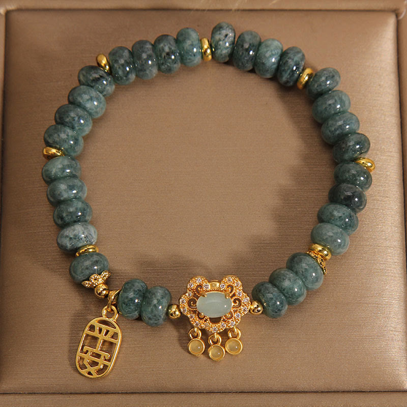 Bracelet porte-bonheur en jade chinois de 8 mm pour la prospérité
