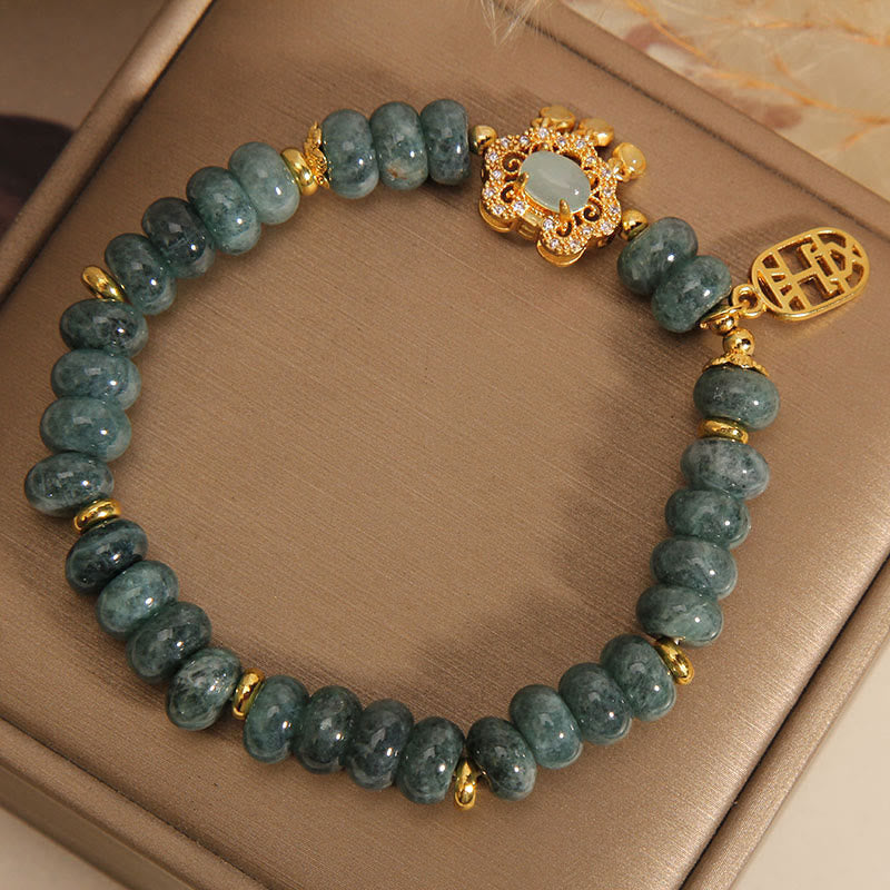 Bracelet porte-bonheur en jade chinois de 8 mm pour la prospérité