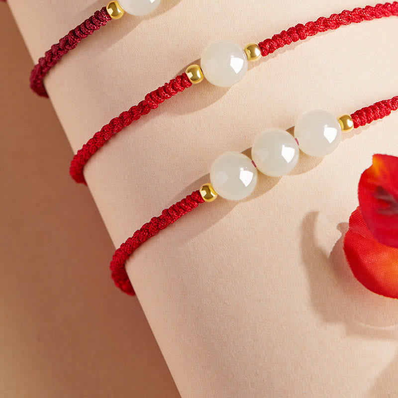 Bracelet de prospérité en perles de jade porte-bonheur de 8 mm
