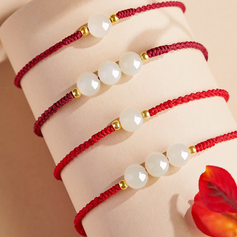 Bracelet de prospérité en perles de jade porte-bonheur de 8 mm