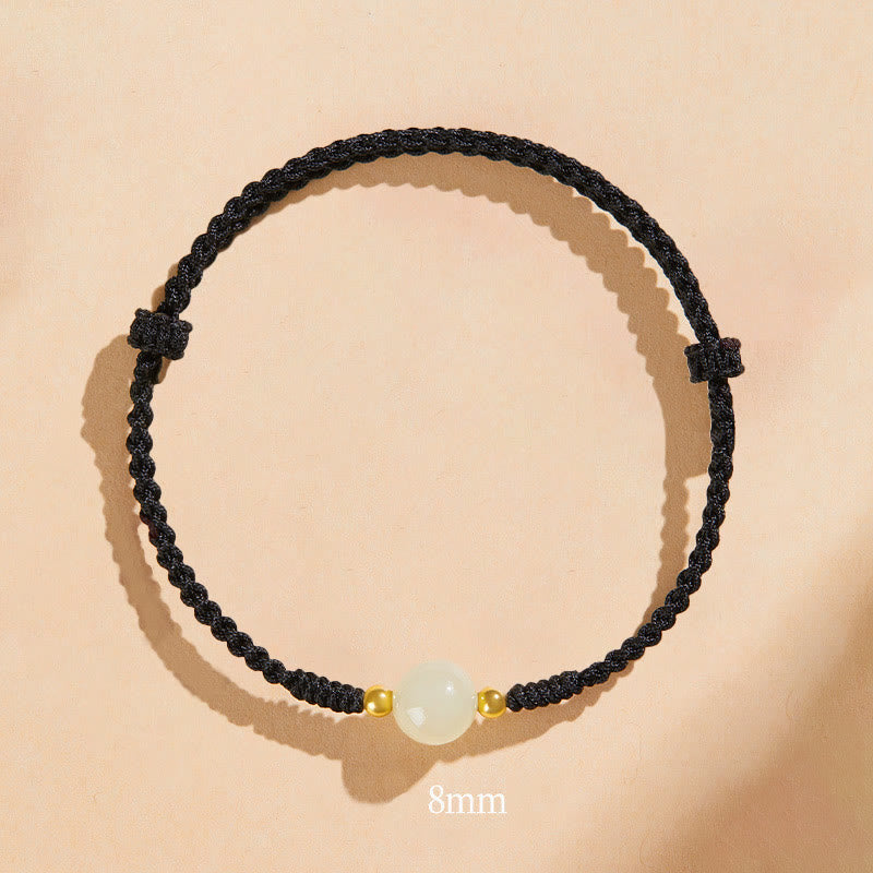 Bracelet de prospérité en perles de jade porte-bonheur de 8 mm