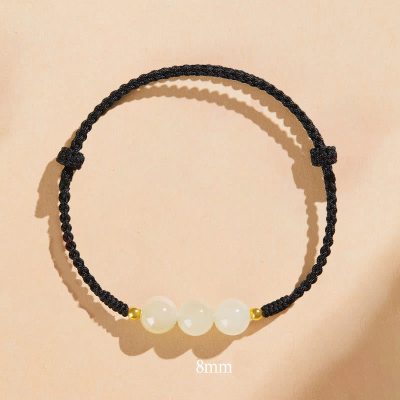 Bracelet de prospérité en perles de jade porte-bonheur de 8 mm
